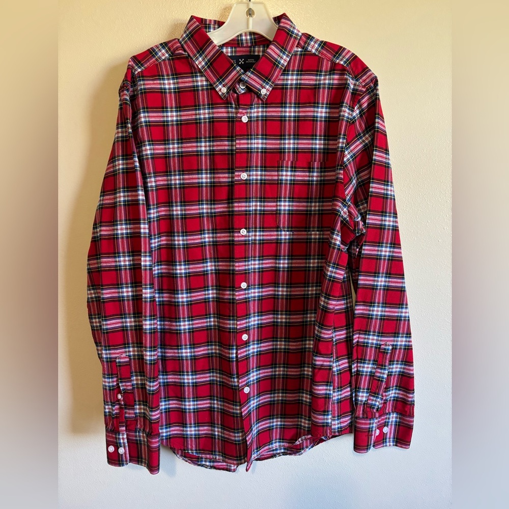 Five Four Red and White Casual Button Down Shirt